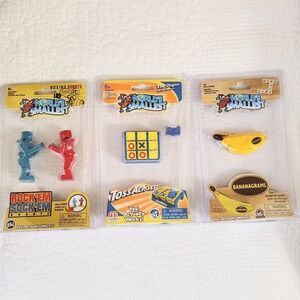 WORLD'S SMALLEST TOY LOT OF 3 NIP Toss Across Rock 'em Sock em Bananagrams NEW!
